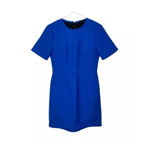 Tibi Dress Womens Half Sleeve Mini Scuba Cobalt Blue Dress Size Small 1769 - Picture 1 of 9